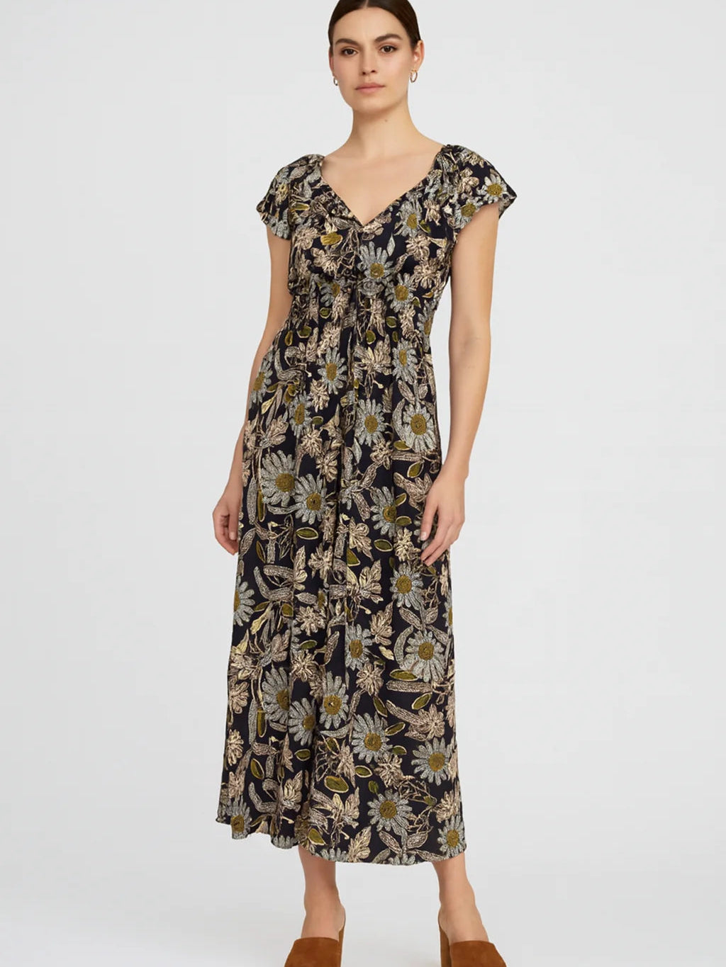 Kendall Ankle Dress in Dark Magnolia