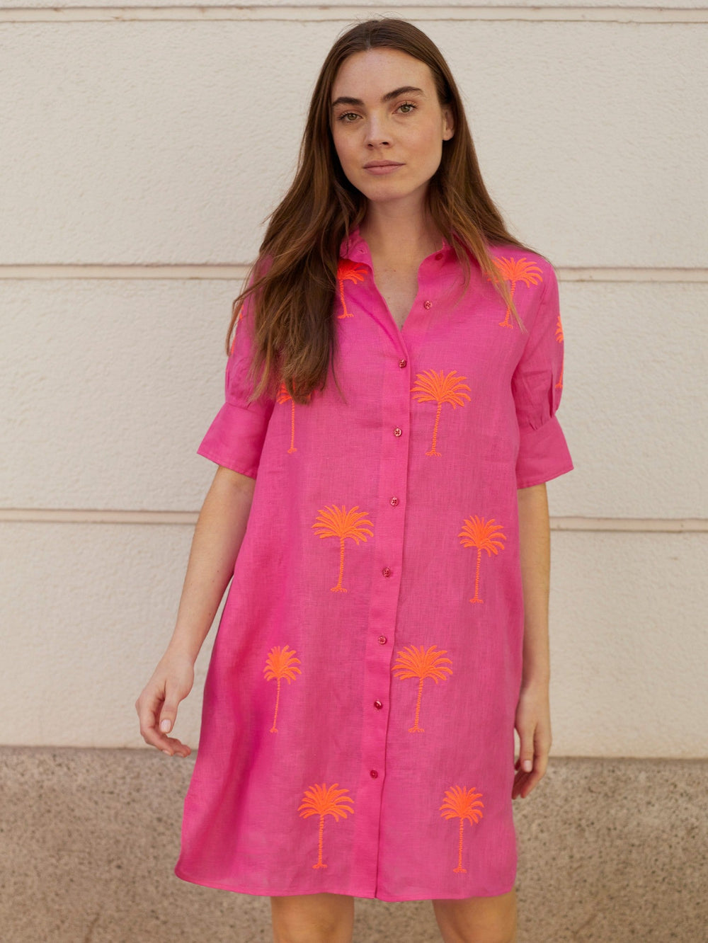 Vilagallo Dress Hester Dress in Pink Linen