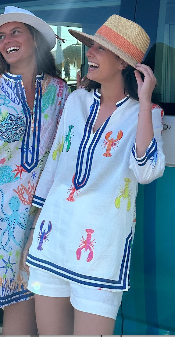 Vilagallo Top Diletta Embroidered Lobster Shirt