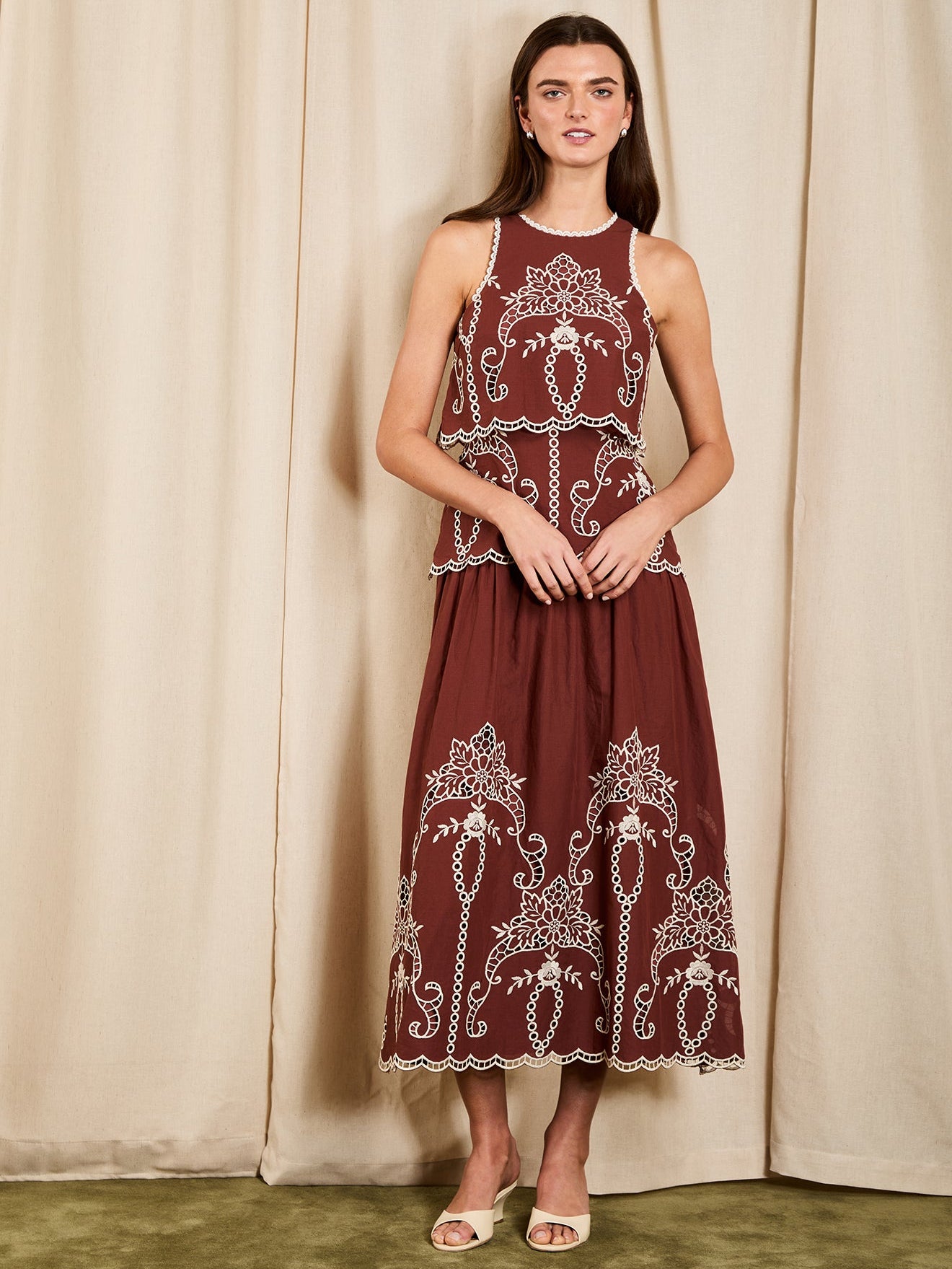 Saylor Cocoa Alyona Midi Dress Cocoa / M