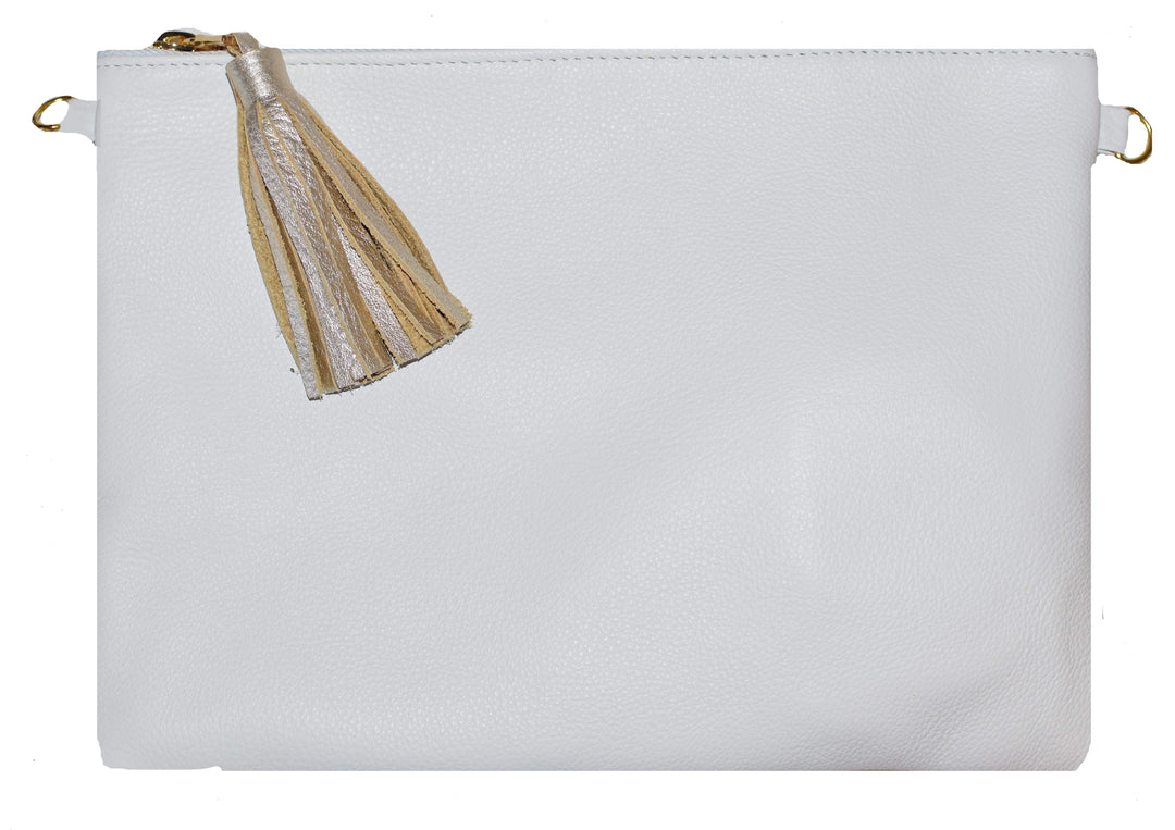 The Sconset Clutch + Crossbody Bag | White