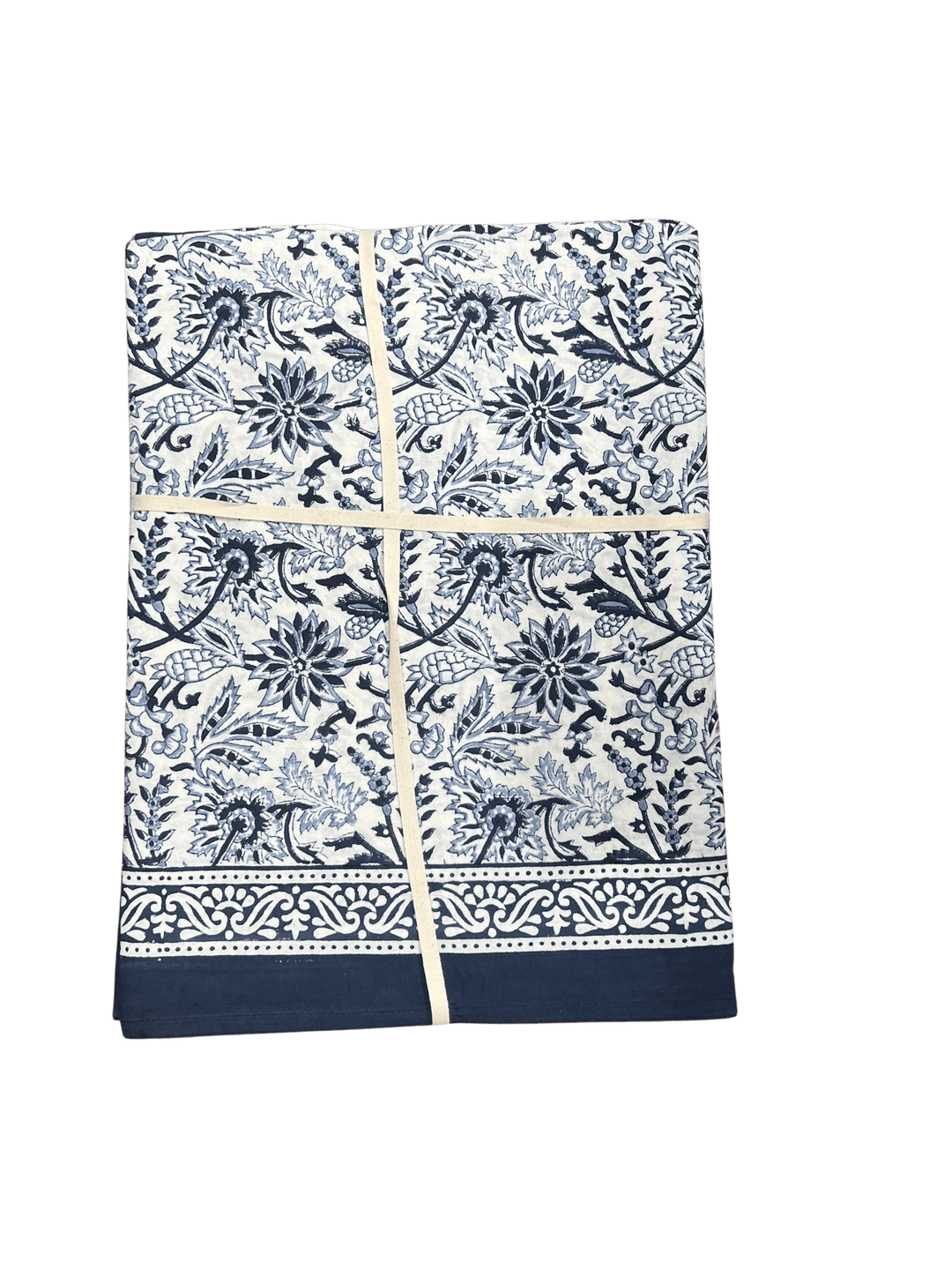 Beau & Ro Tablecloth Beau & Ro Tabletop Collection | Navy Blue Blockprint Tablecloth