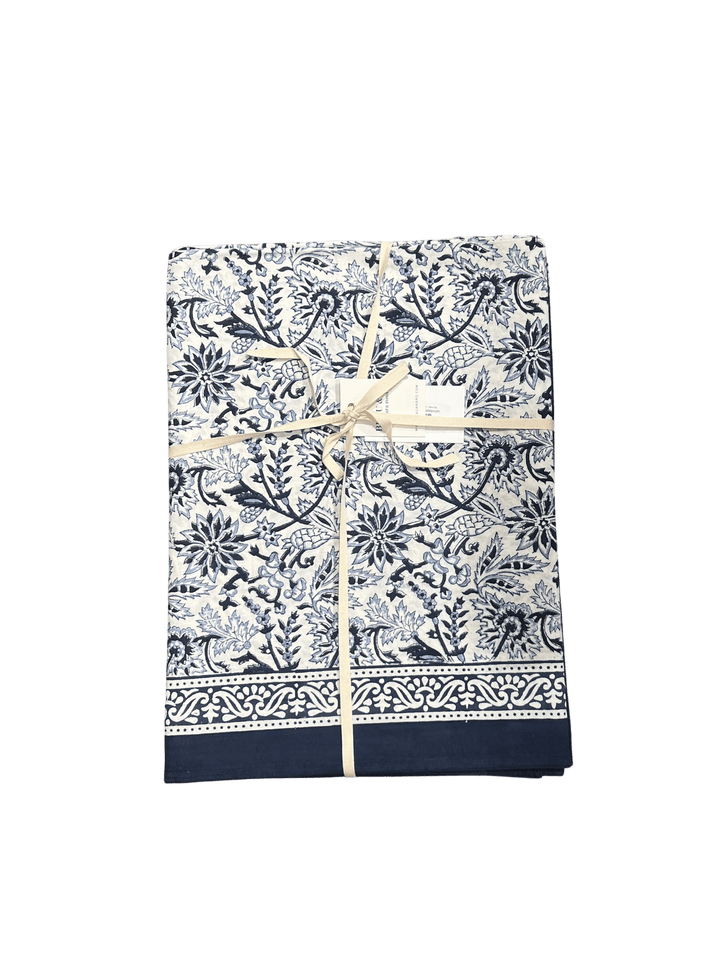 Beau & Ro Tablecloth Beau & Ro Tabletop Collection | Navy Blue Blockprint Tablecloth