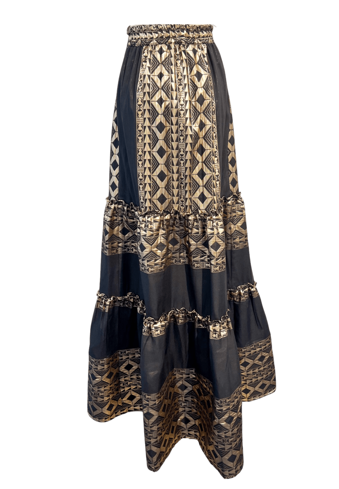 Metallic embroidered permettent skirt