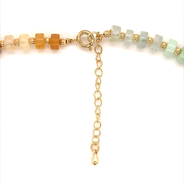 Natural Gemstone Beaded Necklace with Pearl Accent