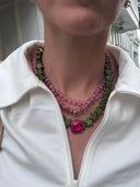 Harvest Pendant Beaded Necklace in Mulberry