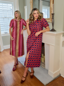 The Kris Dress | Cranberry Check Block