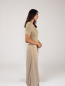 Crochet Polo Shirt in Champagne