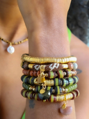 Kia Elastic Bracelet in Moss Green