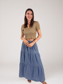 Crochet Polo Shirt in Tan