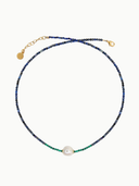 Tether Necklace in Malachite and Lapis