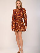 Kay Mini Dress in Amber Brush Print