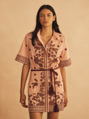 Mini Shirt Dress Infiorata Embroidered