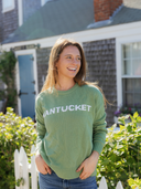 Nantucket Sweater in Sage & White