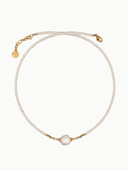 Tether Necklace in Pearl and Yellow Opal