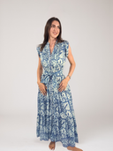 Kat Maxi Dress in Turquoise Floral