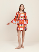 Oslo Short Tunic in Red Orange