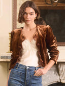 Apollonia Velvet Blazer in Canyon