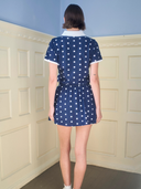 The Palmer Polo in Navy Polka Dot