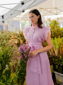 Fairfield Dress in Foxglove Silk Organza