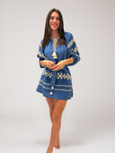 Byblos Puff Tunic in Serena Blue Kora