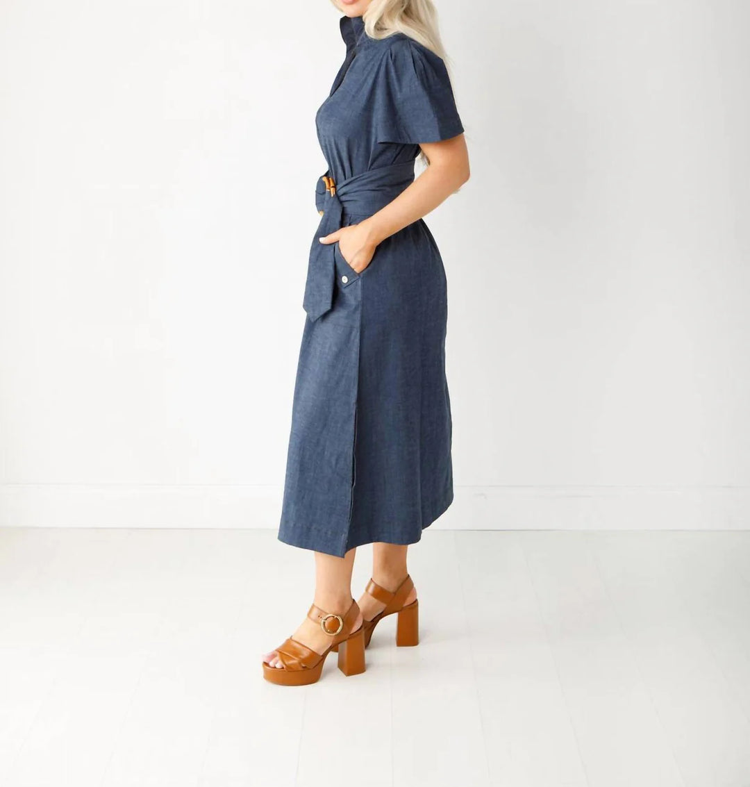 Gretchen Dress in Stretch Denim