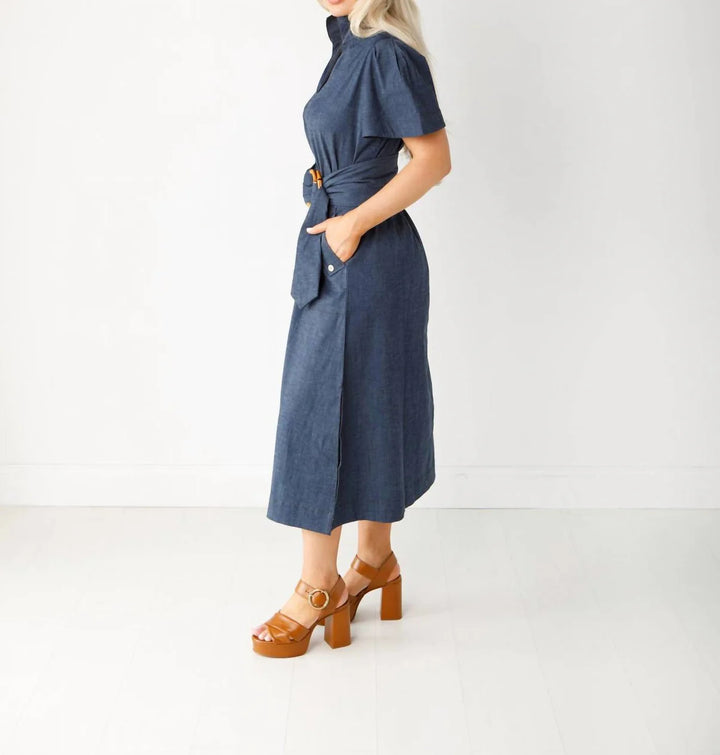 Gretchen Dress in Stretch Denim