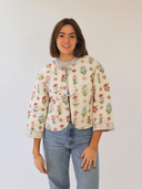 Reversible Quilted Bow Jacket | Ivory Buti