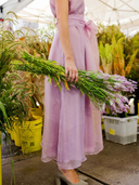 Fairfield Dress in Foxglove Silk Organza
