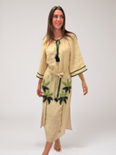Applique Palma Victoria Dress in Beige Green
