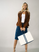 Sally Canvas Tote in Blue