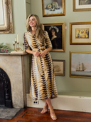 The Eloise Dress in Snow Bagru Triangle