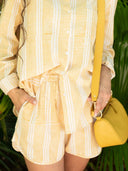 Aiden Shorts in Amber Yellow Blockprint