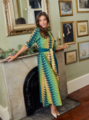 The Eloise Dress in Forest Bagru Triangle