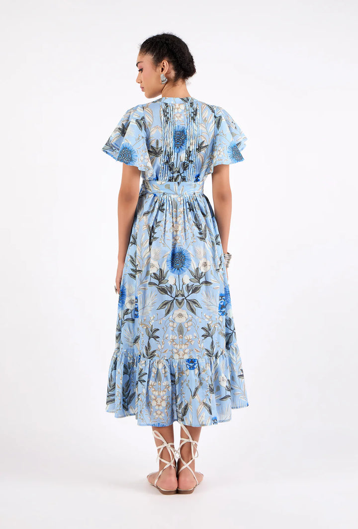 Leni Dress in Monet's Garden Blue