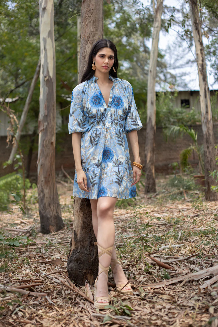 Juliet Dress in Monet's Garden Blue