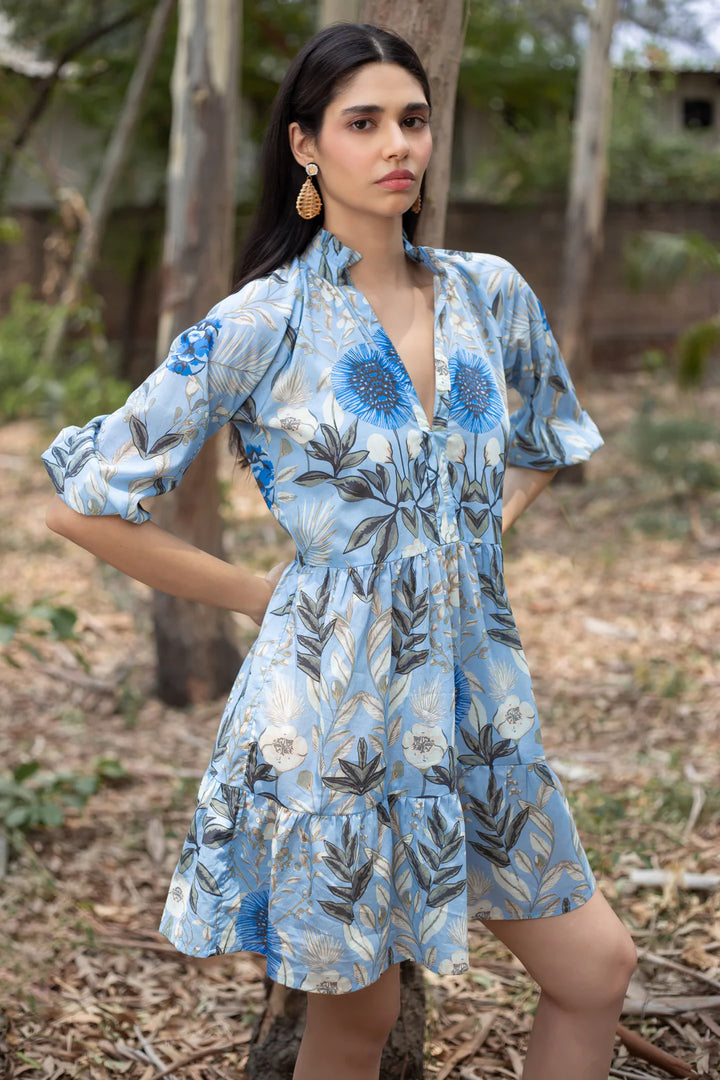 Juliet Dress in Monet's Garden Blue