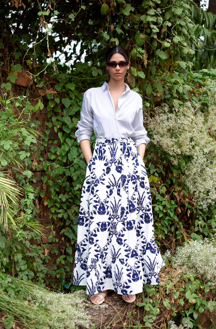 Gia Skirt in Lavende Navy