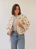 Reversible Quilted Bow Jacket | Ivory Buti