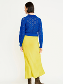 Méribel Pointelle Crewneck Sweater in Cobalt