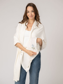 Cotton Cashmere Wrap | White