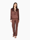Bristol Mid Rise Jacquard Pant in Umber