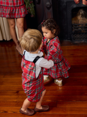 The Robin Romper in Holiday Plaid