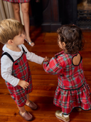 The Robin Romper in Holiday Plaid