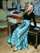 Helena Midi Wrap Skirt in Kenmare Plaid