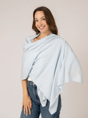 Cotton Cashmere Wrap | Light Blue