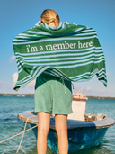 The Member Towel in Blue/Green Stripe