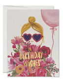 Heart Shaped Glasses Birthday Greeting Card