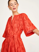 Somerset Dress in Chili Hyacinth Eyelet