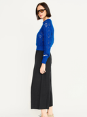 Méribel Pointelle Crewneck Sweater in Cobalt
